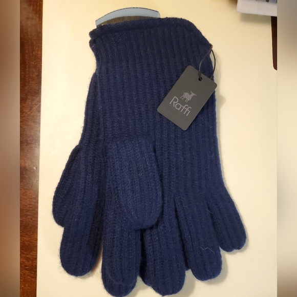 Raffi Men's Cashmere Gloves in Navy - NWT - Picture 2 of 6